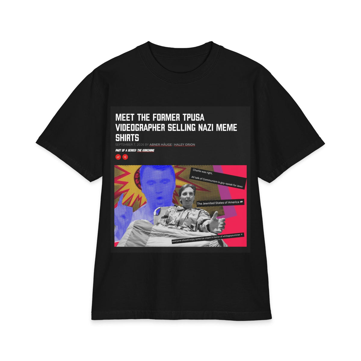Graphic T‑Shirt — Satirical News Collage Tee